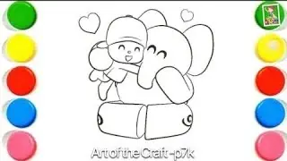 How to Draw a cute Pocoyo and Elephant ￼Drawing, Painting & Coloring For Kids and Toddlers_ Kids Art