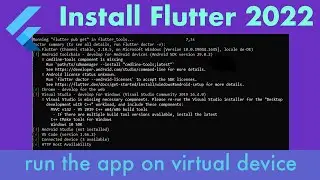 Install Flutter 2022 | Run Flutter app on virtual device | Aelli codes