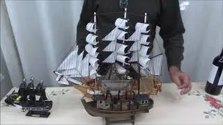 Barco Caravela Decorativo 50 Cm   Réplica em Madeira Maciça Constitution