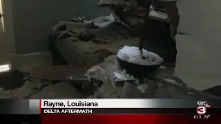 A look inside a home damaged by a large tree falling in Rayne