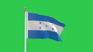 Honduras flag waving in the wind green screen video 8k free download
