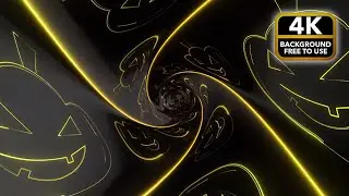 ⚡ Neon Pumpkin Tunnel Background Loop | Futuristic Halloween Animation in 4K 🎃✨
