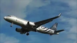 MEA *Sharklets & Skyteam* livery Airbus A320-214WL [F-ORMB] landing at London Heathrow