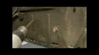 Removing Undercoating with Air Hammer Chisel