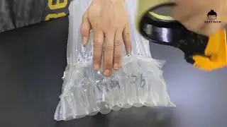 How to wrapping liquor bottle with inflatble bubble wrap?