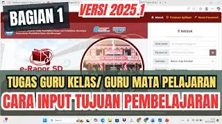 CARA INPUT TUJUAN PEMBELAJARAN E RAPOR SD 2025 1