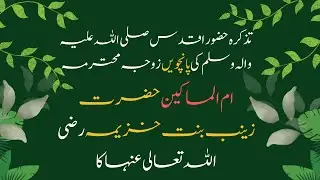 Umm Ul Masakeen Hazrat Zainab bint Khuzaima R.A | Hazrat Muhammad S.A.W Ki Zauja Mohtrama
