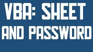 VBA Protect sheet with password