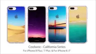 Coolwee iPhone 7 Plus Case, iPhone 8 Plus Clear Transparent Image Cases (California Series)