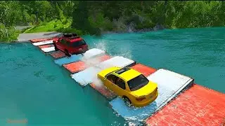 Cars vs Container Bridge - Cars vs Deep Water - BeamNG.Drive #car #water #beamngdrive