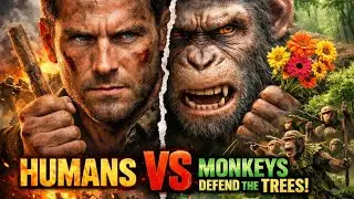 Save the Forest 🌲 humans vs Monkey #ai #animation #animals # humans #story 