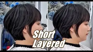How to cut a Perfect Short Layered Bob | Soft Textured Short Haircut | Step-by-Step | DIY Trend