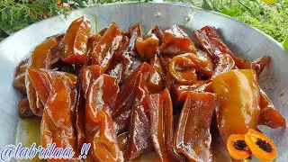 DULCE ARTESANAL DE PAPAYA A LA LEÑA 🪵🔥 || dulce de papaya verde tipo cristalizado estilo Veracruz