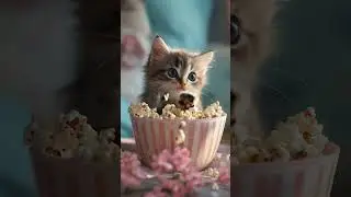 Adorable Kitten vs. Popcorn Bowl - The SNACK HEIST Gone Wrong! 💖