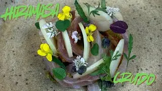Hiramasa Crudo w/ Pickled Green Mango, Toasted Almonds and Green Thai Curry