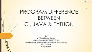 Basic Program Difference Between C, Java & Python