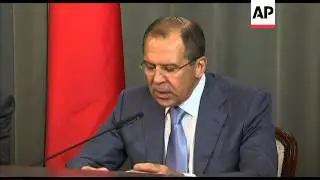Photo op and presser between Lavrov and Juppe