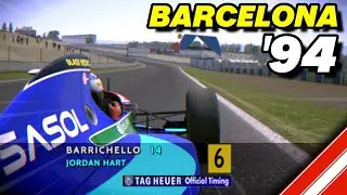 Barrichello&rsquo;s Jordan 194 at Circuit de Catalunya 🇪🇸 Assetto Corsa VR gameplay