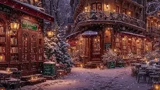 Smooth Winter Jazz Along a Quiet Café Street ❄️ Soft Snow & Calm City Nights