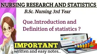Introduction and Definition of Statistics ! Nursing Research & Statistics ! B.Sc. 3rd year#nursing  