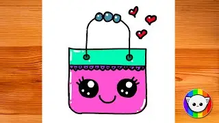 How to draw a cute shopping bag