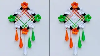 DIY Tricolor wall decoration ideas // Republic Day Wallhanging craft easy // 26th January craft