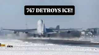 Skylease Cargo 747-400F DESTROYS ICE during takeoff at Louisville SDF Airport 