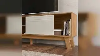 Review: Rack para Tv at&eacute; 70 Polegadas Dubai Nature/Branco Off