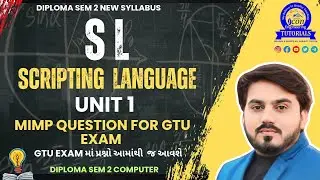 SCRIPTING LANGUAGE ( SL) DIPLOMA SEM 2 COMPUTER MIMP QUESTION  FOR GTU EXAM || DIPLOMA SEM 2 MIMP