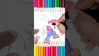 Coloring Videos | Giant Mario #shorts #coloringbook #coloringvideos