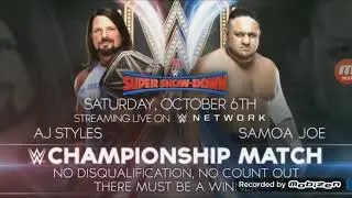 AJ Styles VS Samoa Joe No Disqualification  WWE Championship Supershowdown 2018 Match Card