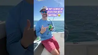 We not scurrrrrd! We catch fish with anything! 💪🏻 #reels #shorts #mini #rod