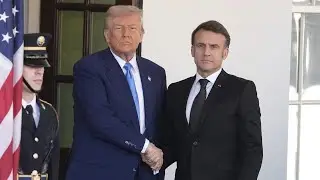 Trump and Macron continue 'bizarre' handshaking ritual