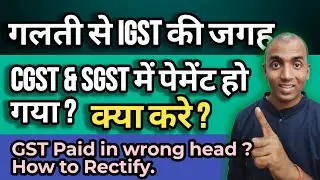 GST Paid In Wrong Heads ? how to rectify ! IGST गलती से CGST and SGST में पेमेंट हो गया क्या करे |