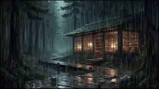 Cozy Forest Cabin in Rain 🌧 | Calm Rain Ambience for Deep Sleep, Relaxation, and Rain Therapy
