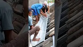 Gutter installation method using galvanized #construction #building #satisfying