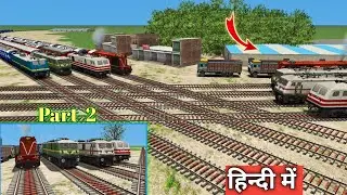 8 INDIAN TRAINS CROSSING ON BUMPY CURVED RAILROAD TRACKS | indian railroad game video