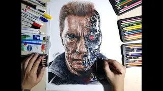 Drawing Terminator Dark Fate, Arnold Schwarzenegger, The Artheist