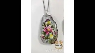 Stunning Persian Miniature Jewelry Set: Agate, Watercolor & Gouache Masterpiece 🎨💎
