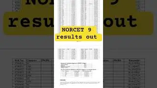 NORCET 9 result out#norcet #results