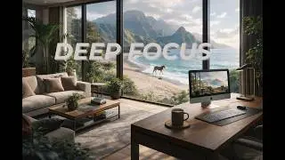 Relaxing Focus Music with Ocean View 🌊 Calm Study & Work Ambience