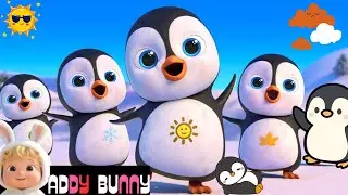 Five Little Penguins | Learn Numbers + More Nursery Rhymes & Kids Songs | Addy BunnY Tv