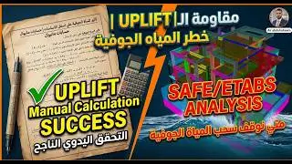 1- WATER UPLIFT MANUAL CALCULATIONS|تاثير المياة الجوفية علي اسفل الاساسات