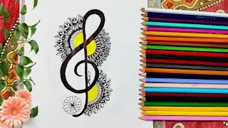 MINI MANDALA l MUSIC IMANDALA ART I DOODLE ART I EASY STEP BY STEP I #music #mandala #viral #easy
