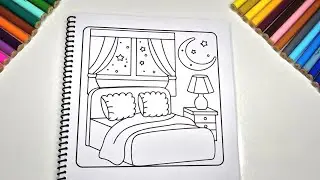 Color With Me 💖 | Cute Bedroom Coloring Page for Relaxation & Calm