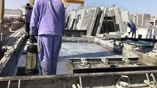 oil working in precast factory