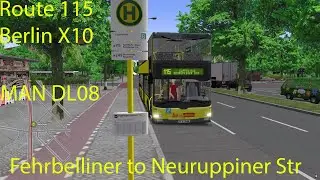 OMSI 2 - Berlin X10 Route 115, U Fehrbelliner to Neuruppiner Str (MAN DL08)