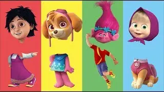 Wrong Heads Shiva ANTV Masha and the Bear Trolls Paw Patrol Finger Family Song for Kids and Toddlers