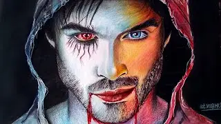 Damon Salvatore/Vampire diaries/Drawing/ color pencils work