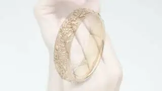 Sirmione - flower pattern ring without stone, made from 14K yellow gold, wedding ring inspired by...